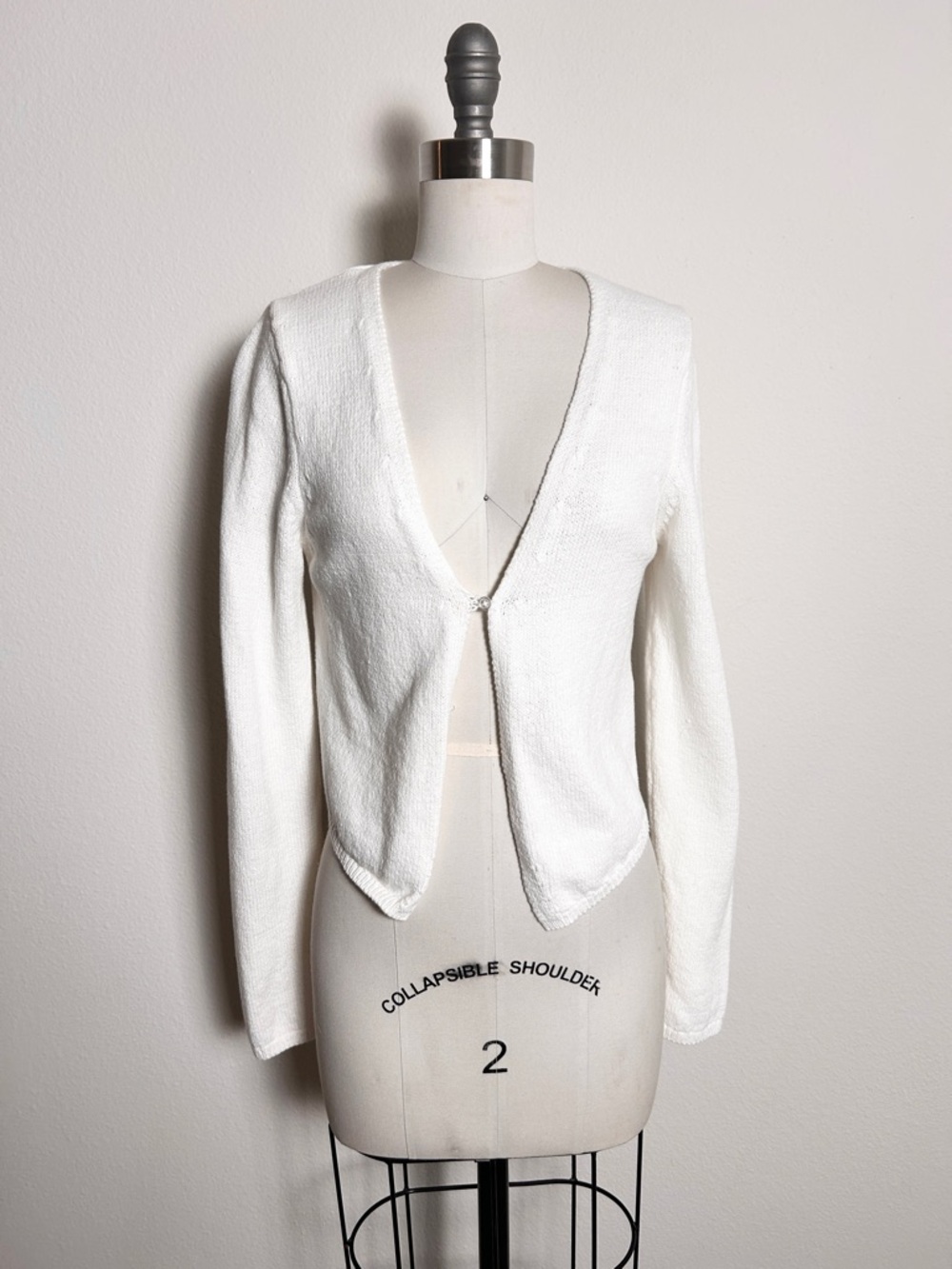 Joie White 100% Cotton Three Hook Front Knit Cardigan Size 6
